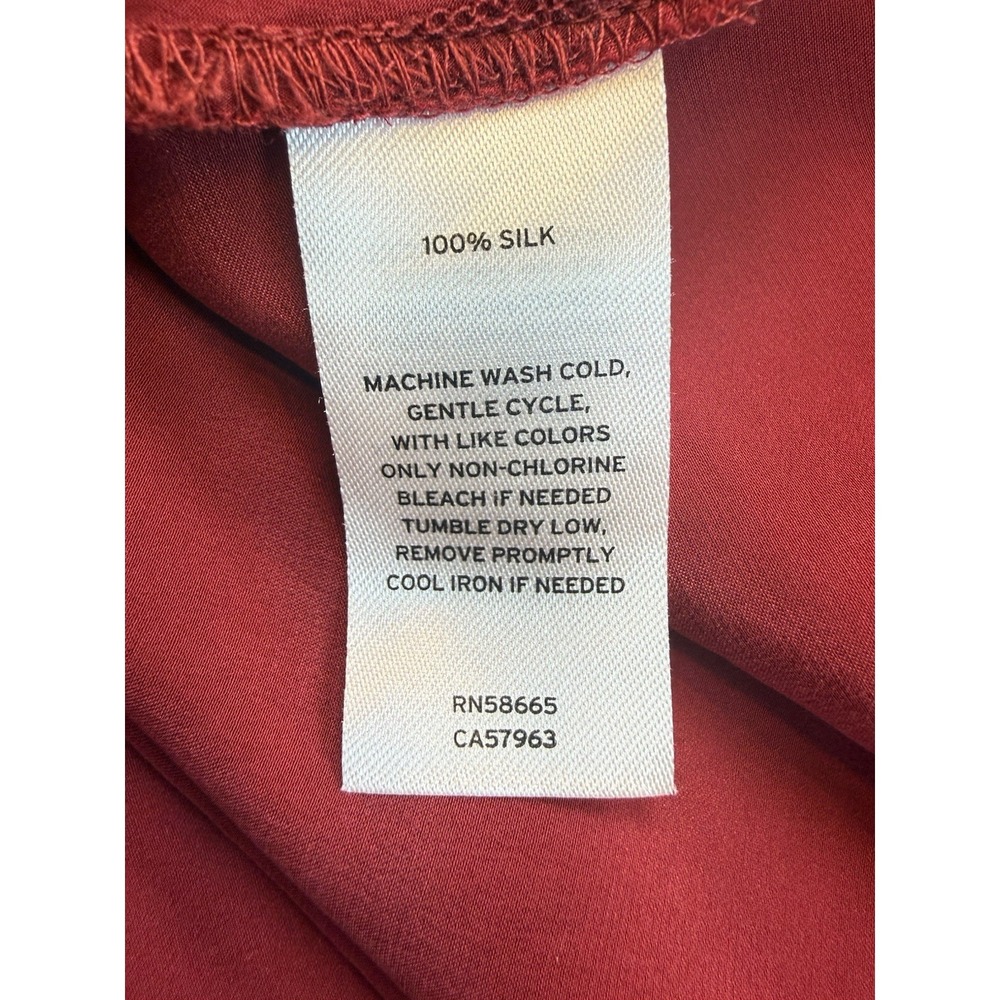 Nordstrom 100% Silk Red Slip Dress Maxi Backless Tie Size Large - Picture 5 of 7